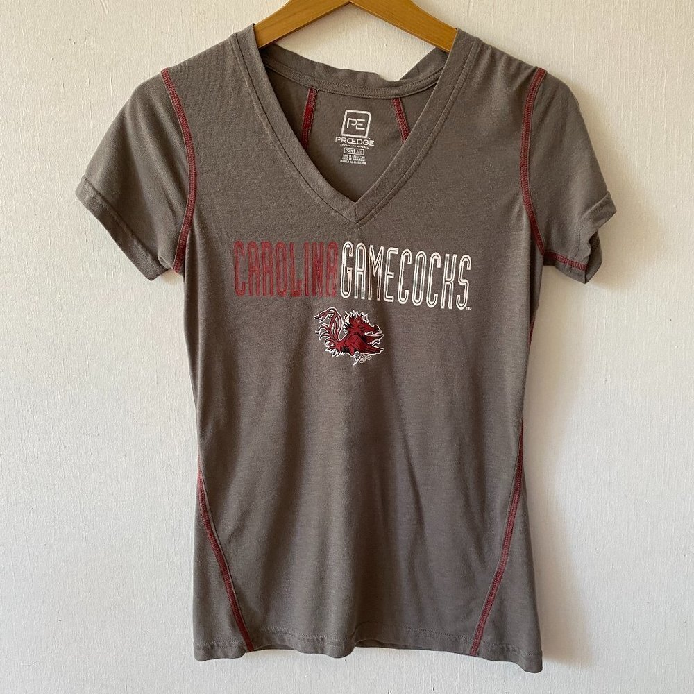 University of South Carolina Gamecocks T-shirt Womens‎ Small V-neck Gray Proedge